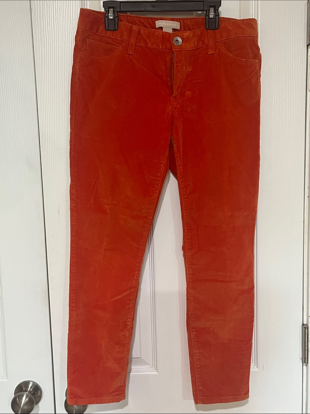 Banana Republic Skinny Corduroy Pants in Winter Orange
